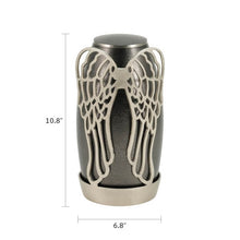 Load image into Gallery viewer, At Peace Memorials Arabella Wings Textured Slate/Pewter Large/Adult
