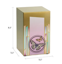 Load image into Gallery viewer, At Peace Memorials Life Canvas Butterflies Bronze Adult Cremation Urn 200 CI