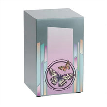 Load image into Gallery viewer, At Peace Memorials Life Canvas Butterflies Pewter Adult Cremation Urn 200 CI