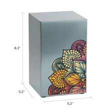 Load image into Gallery viewer, At Peace Memorials Life Canvas Mandala Pewter Companion Urn LEFT SIDE 200 CI