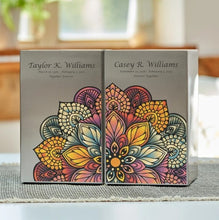 Load image into Gallery viewer, At Peace Memorials Life Canvas Mandala Pewter Companion Urn RIGHT SIDE 200 CI