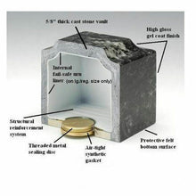 Load image into Gallery viewer, Classic Golden Sand Granite Adult Funeral Cremation Urn, 210 Cubic Inches TSA Approved