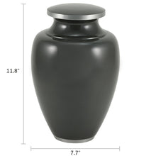 Load image into Gallery viewer, At Peace Memorials XL Camden Carbon Gray cremation urn for ashes 300 CI