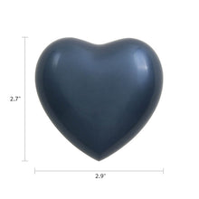 Load image into Gallery viewer, Heart Keepsake Brass Moonlight Blue Funeral Cremation Urn for Ashes, 3 Cubic Inches