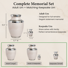 Load image into Gallery viewer, At Peace Memorials Cordoba Ivory Urn for Ashes SET