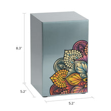 Load image into Gallery viewer, At Peace Memorials Life Canvas Mandala Pewter Companion Urn LEFT SIDE 200 CI