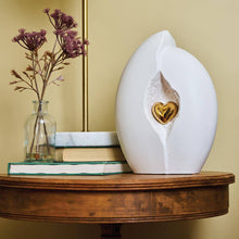 Load image into Gallery viewer, At Peace Memorials Kindred Heart White Large/Adult Cremation Urn 200 CI