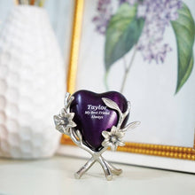 Load image into Gallery viewer, At Peace Memorials Meadow Song Lily Heart Stand Pewter Accessory