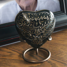 Load image into Gallery viewer, Solid Brass Brilliance Heart Keepsake Funeral Cremation Urn, 3 Cubic Inches