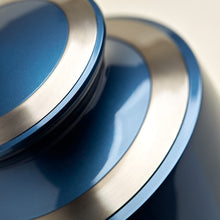 Load image into Gallery viewer, Adult 200 Cubic Inch Brass Blue Funeral Cremation Urn for Ashes