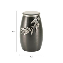 Load image into Gallery viewer, At Peace Memorials Windsong Lily Slate/Pewter, Cremation urn for ashes 205 Cubic inches
