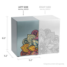 Load image into Gallery viewer, At Peace Memorials Life Canvas Mandala Pewter Companion Urn LEFT SIDE 200 CI