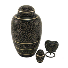 Load image into Gallery viewer, Solid Brass Brilliance Heart Keepsake Funeral Cremation Urn, 3 Cubic Inches