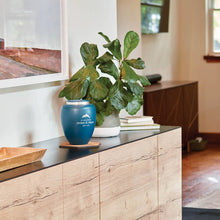 Load image into Gallery viewer, Large Cremation Urn for ashes, 200 Cubic Inches - Emerson Teal Sapphire