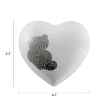 Load image into Gallery viewer, At Peace Memorials Teddy Bear Heart Cremation Urn, 20 Cubic Inches