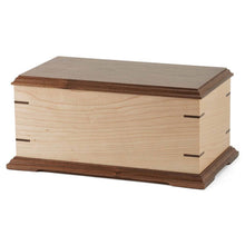 Load image into Gallery viewer, Large Cremation Urn for ashes, 200 Cubic Inches - Fairfax, Maple and Walnut