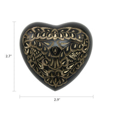 Load image into Gallery viewer, Solid Brass Brilliance Heart Keepsake Funeral Cremation Urn, 3 Cubic Inches
