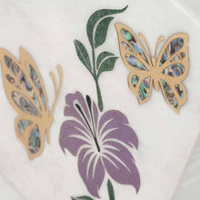 Load image into Gallery viewer, Monumental Memorials Butterfly Purple White Marble Cremation Urn 200 Cubic Inches