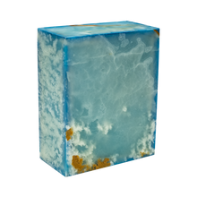 Load image into Gallery viewer, Large/Adult 220 Cubic Inches Eternity Onyx Aquamarine Rectanglular Cremation Urn