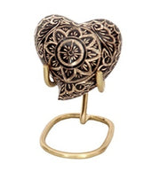 Load image into Gallery viewer, Small/Keepsake 5 Cubic Inches Heart Marvel Golden Aura Brass Funeral Cremation Urn