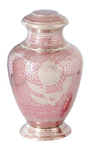 Load image into Gallery viewer, Large/Adult 200 Cubic Inches Sheen Pink Rose Brass Funeral Cremation Urn