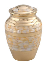 Load image into Gallery viewer, Large/Adult 200 Cubic Inches Adore Mother of Pearl Brass Funeral Cremation Urn
