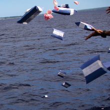 Load image into Gallery viewer, Journey biodegradable urn, Aqua Blossom Adult (220 Cubic inches)