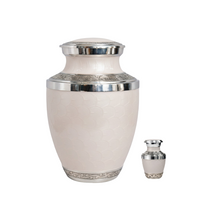 Load image into Gallery viewer, At Peace Memorials Cordoba Ivory Urn for Ashes SET