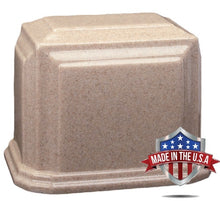Load image into Gallery viewer, At Peace Memorials Companion Cultured Marble Urn for Ashes (Sand) 600 CI TSA Approved