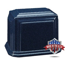 Load image into Gallery viewer, At Peace Memorials Companion Cultured Marble Urn for Ashes (Sapphire Blue) 600 CI TSA Approved