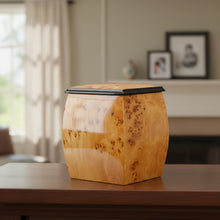 Load image into Gallery viewer, Large/Adult 230 Cubic Inches Oblique Burlwood Chest Cremation Urn for Ashes