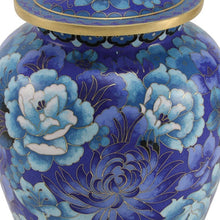 Load image into Gallery viewer, At Peace Memorials Elite Floral Blue Large/Adult Cremation Urn 210 Cubic Inches