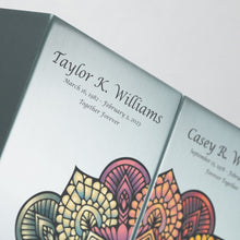 Load image into Gallery viewer, At Peace Memorials Life Canvas Mandala Pewter Companion Urn LEFT SIDE 200 CI