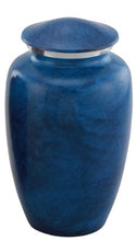 Load image into Gallery viewer, At Peace Memorials Classic Blue Cremation Urn for ashes 200 CI