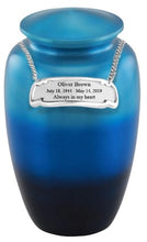 Load image into Gallery viewer, At Peace Memorials Blue Ombre Cremation Urn for ashes 200 CI