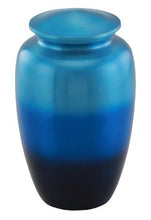 Load image into Gallery viewer, At Peace Memorials Blue Ombre Cremation Urn for ashes 200 CI