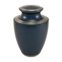 Load image into Gallery viewer, Adult 200 Cubic Inch Brass Blue Funeral Cremation Urn for Ashes
