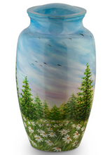 Load image into Gallery viewer, Field of Daises 220 Cubic Inches Large/Adult Funeral Cremation Urn for Ashes
