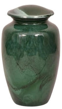 Load image into Gallery viewer, At Peace Memorials Tie-Dye Alloy Green Cremation Urn for ashes 200 CI