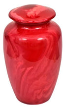 Load image into Gallery viewer, At Peace Memorials Tie-Dye Alloy Red Cremation Urn for ashes 200 CI