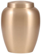 Load image into Gallery viewer, Large/Adult 200 Cubic Inches Clarity Gold Brass Cremation Urn for Ashes