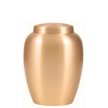 Load image into Gallery viewer, Medium 60 Cubic Inches Clarity Gold Brass Cremation Urn for Ashes
