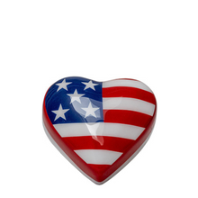Load image into Gallery viewer, Small/Keepsake 3 Cubic Inches Stars & Stripes Heart Cremation Urn for Ashes