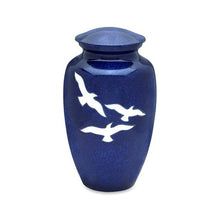 Load image into Gallery viewer, Large/Adult 210 Cubic Inches Blue Birds Funeral Cremation Urn for Ashes