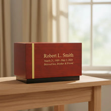 Load image into Gallery viewer, Large/Adult 210 Cubic Inches Espresso Auburn Cherry Contemporary Urn for Ashes
