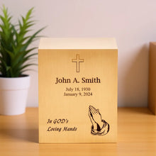 Load image into Gallery viewer, 210 Cubic Inches Sheet Bronze Cube Cremation Urn for Ashes