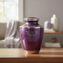 Load image into Gallery viewer, Large/Adult 200 Cubic Inches Mother of Pearl Purple Cremation Urn for Ashes