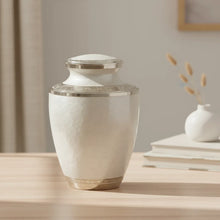 Load image into Gallery viewer, Large/Adult 200 Cubic Inches Mother of Pearl Silver Brass Funeral Cremation Urn