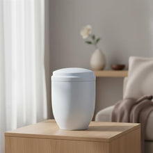 Load image into Gallery viewer, Large/Adult 230 Cubic Inches White Metal Funeral Cremation Urn for Ashes