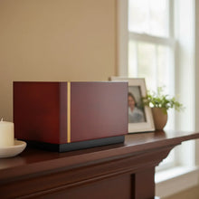 Load image into Gallery viewer, Large/Adult 210 Cubic Inches Espresso Auburn Cherry Contemporary Urn for Ashes